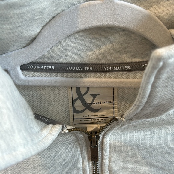 Ampersand Avenue 100% cotton 1990s Half Zip Pullover Heather grey size small - Picture 6 of 9
